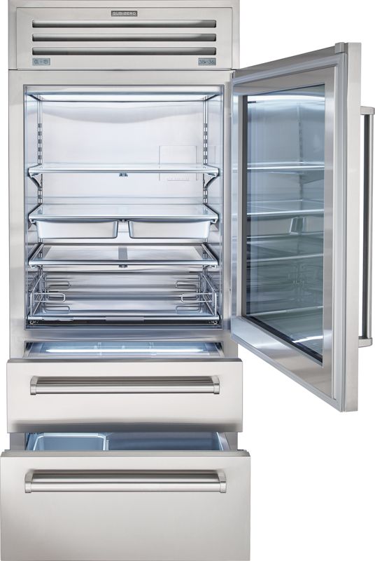 Sub-Zero 36" PRO Refrigerator/Freezer, model PRO3650/RH — over-and-under specified and installed by iKitchen Cabinetry, view 2