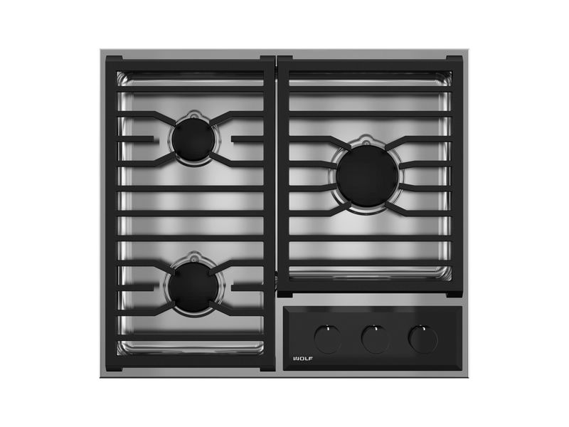 Wolf 24" Transitional Framed Gas Cooktop, model CG243TF/S — cooktops & rangetops & modules specified and installed by iKitchen Cabinetry