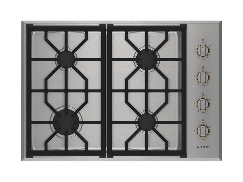 Wolf 30" Professional Gas Cooktop - 4 Burners, model CG304P/S/LP — cooktops & rangetops & modules specified and installed by iKitchen Cabinetry, view 2
