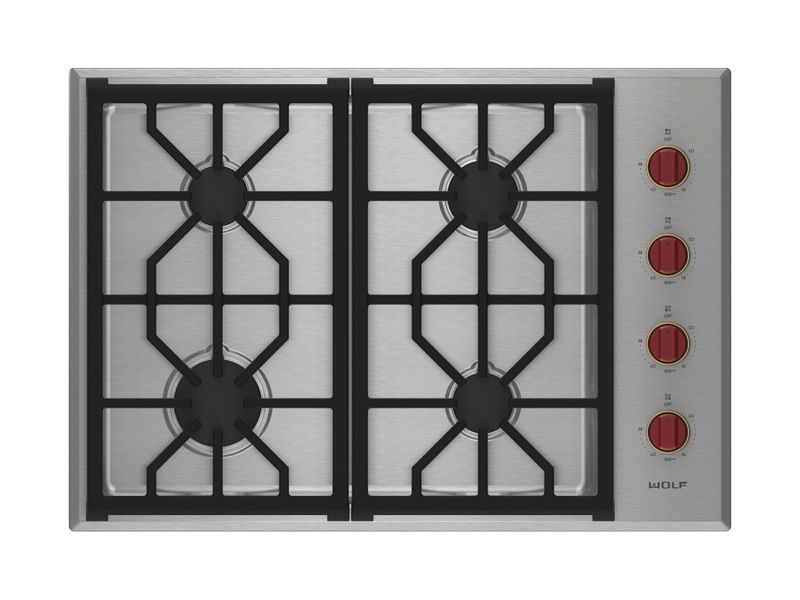 Wolf 30" Professional Gas Cooktop - 4 Burners, model CG304P/S/LP — cooktops & rangetops & modules specified and installed by iKitchen Cabinetry, view 3