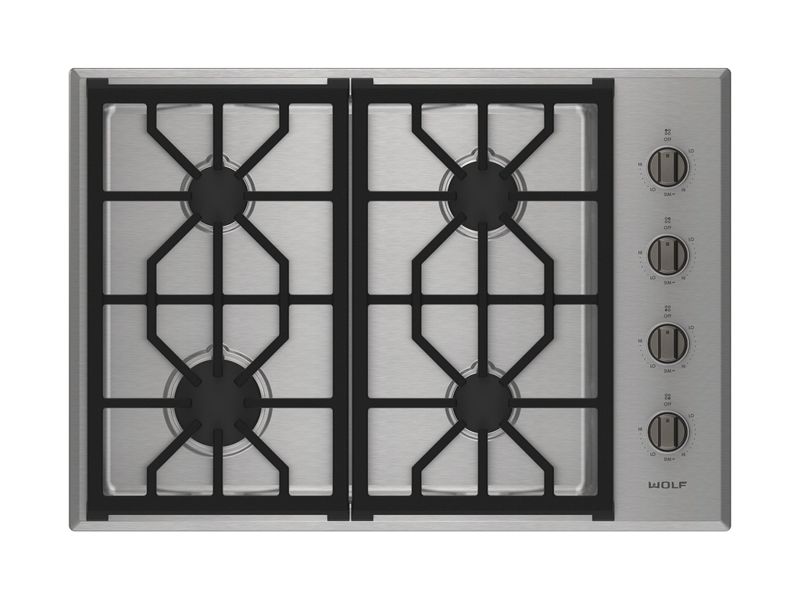Wolf 30" Professional Gas Cooktop - 4 Burners, model CG304P/S/LP — cooktops & rangetops & modules specified and installed by iKitchen Cabinetry, view 4