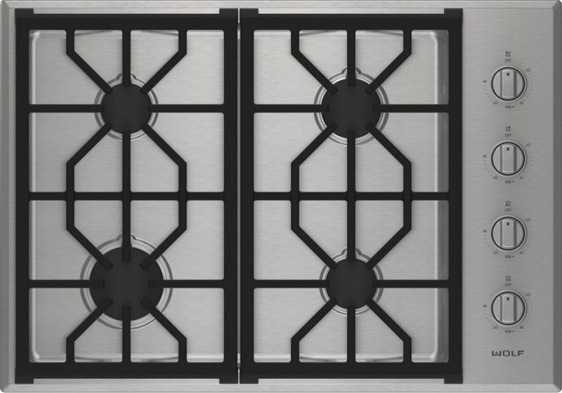 Wolf 30" Professional Gas Cooktop - 4 Burners, model CG304P/S/LP — cooktops & rangetops & modules specified and installed by iKitchen Cabinetry, view 5