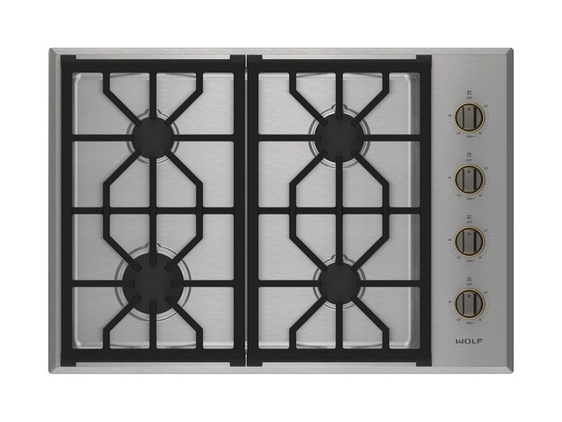 Wolf 30" Professional Gas Cooktop - 4 Burners, model CG304P/S/LP — cooktops & rangetops & modules specified and installed by iKitchen Cabinetry, view 6