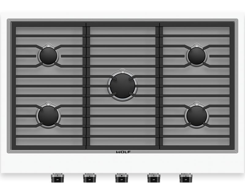 Wolf 36" Contemporary Gas Cooktop - 5 Burners, model CG365C/S — cooktops & rangetops & modules specified and installed by iKitchen Cabinetry