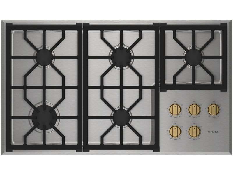 Wolf 36" Professional Gas Cooktop - 5 Burners, model CG365P/S — cooktops & rangetops & modules specified and installed by iKitchen Cabinetry, view 6