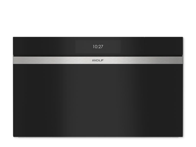 Wolf 30" M Series Contemporary Handleless Convection Steam Oven, model CSO3050CM/B — built-in ovens specified and installed by iKitchen Cabinetry