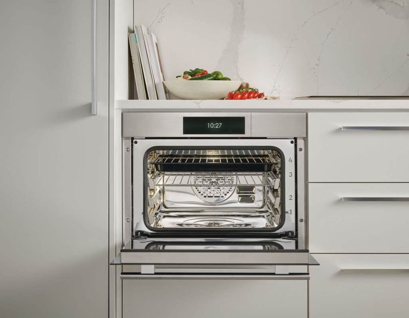 Wolf 24" E Series Transitional Convection Steam Oven - Plumbed, model CSOP2450TE/S/T — built-in ovens specified and installed by iKitchen Cabinetry, view 3