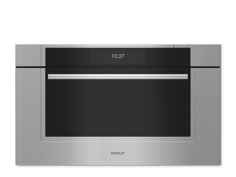 Wolf 30" M Series Transitional Convection Steam Oven - Plumbed, model CSOP3050TM/S/T — built-in ovens specified and installed by iKitchen Cabinetry