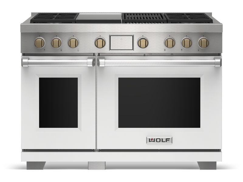 Wolf 48" Dual Fuel Range - 4 Burners, Infrared Charbroiler and Infrared Griddle, model DF48450CG/S/P — ranges specified and installed by iKitchen Cabinetry, view 6