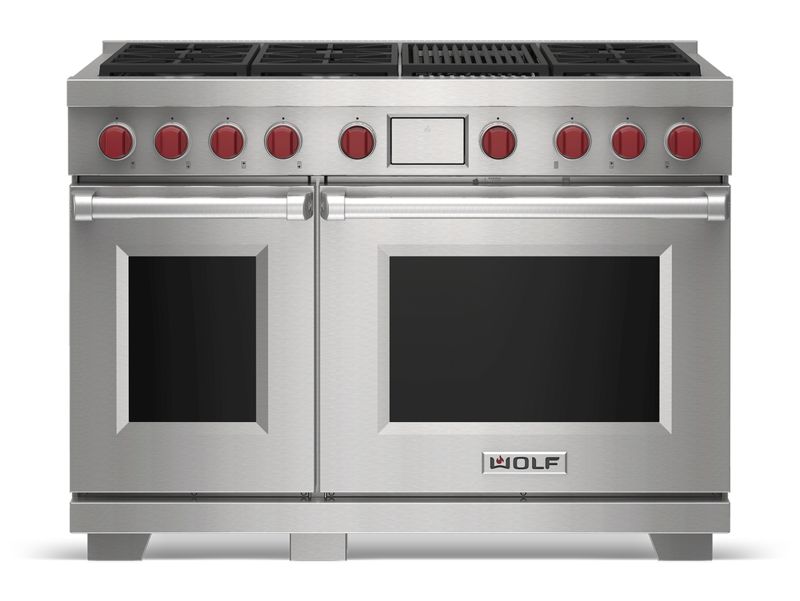 Wolf 48" Dual Fuel Range - 6 Burners and Infrared Charbroiler, model DF48650C/S/P — ranges specified and installed by iKitchen Cabinetry, view 2