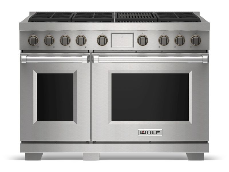 Wolf 48" Dual Fuel Range - 6 Burners and Infrared Charbroiler, model DF48650C/S/P — ranges specified and installed by iKitchen Cabinetry, view 5