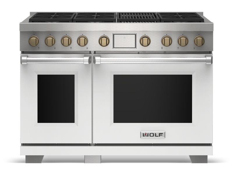 Wolf 48" Dual Fuel Range - 6 Burners and Infrared Griddle, model DF48650G/S/P — ranges specified and installed by iKitchen Cabinetry, view 4