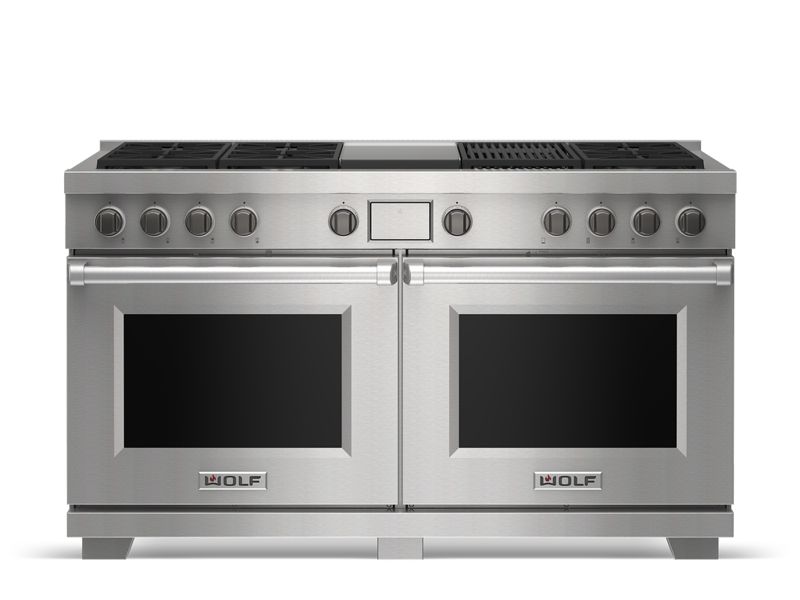Wolf 60" Dual Fuel Range - 6 Burners, Infrared Charbroiler and Infrared Griddle, model DF60650CG/S/P — ranges specified and installed by iKitchen Cabinetry, view 3