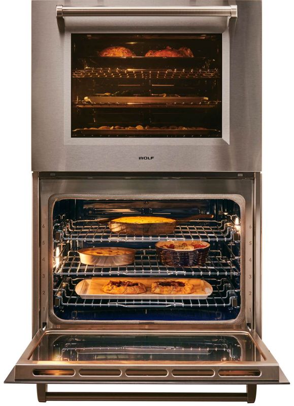 Wolf 30" M Series Contemporary Stainless Steel Built-In Double Oven, model DO3050CM/S — built-in ovens specified and installed by iKitchen Cabinetry, view 2