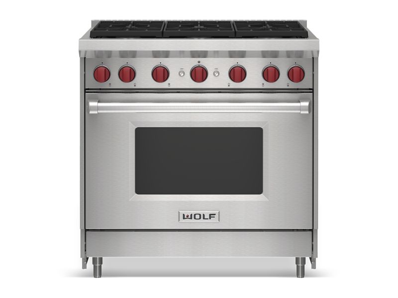 Wolf 36" Gas Range - 6 Burners, model GR366-LP — ranges specified and installed by iKitchen Cabinetry, view 4