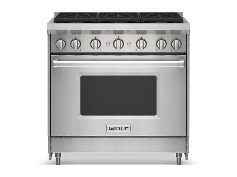 Wolf 36" Gas Range - 6 Burners, model GR366-LP — ranges specified and installed by iKitchen Cabinetry, view 2