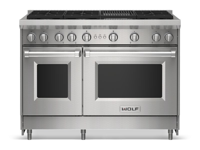 Wolf 48" Gas Range - 6 Burners and Infrared Charbroiler, model GR486C — ranges specified and installed by iKitchen Cabinetry, view 6