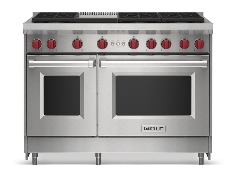 Wolf 48" Gas Range - 6 Burners and Infrared Griddle, model GR486G — ranges specified and installed by iKitchen Cabinetry, view 6