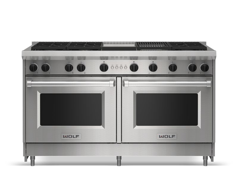 Wolf 60" Gas Range - 6 Burners, Infrared Charbroiler and Infrared Griddle, model GR606CG — ranges specified and installed by iKitchen Cabinetry, view 6