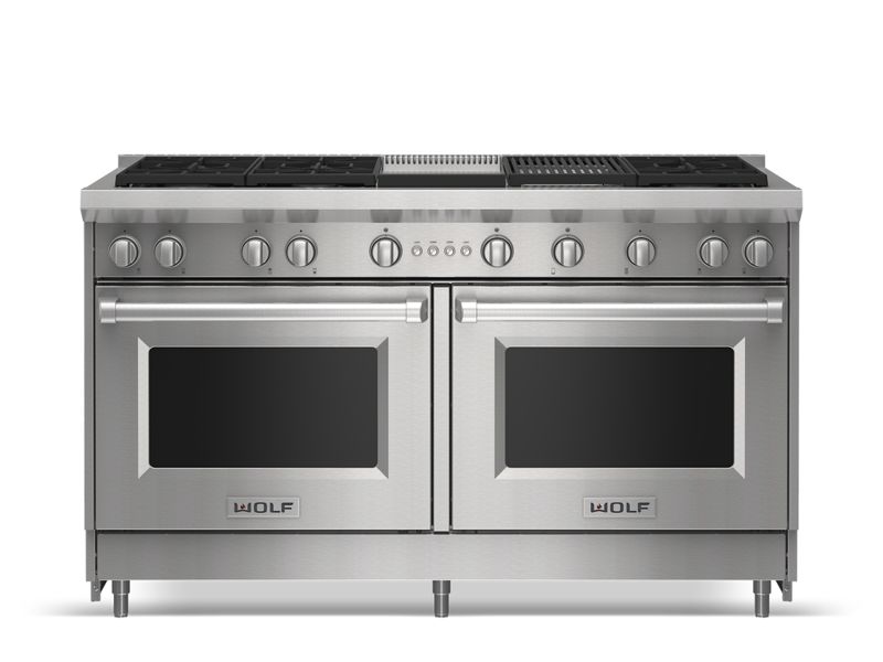 Wolf 60" Gas Range - 6 Burners, Infrared Charbroiler and Infrared Griddle, model GR606CG — ranges specified and installed by iKitchen Cabinetry, view 3