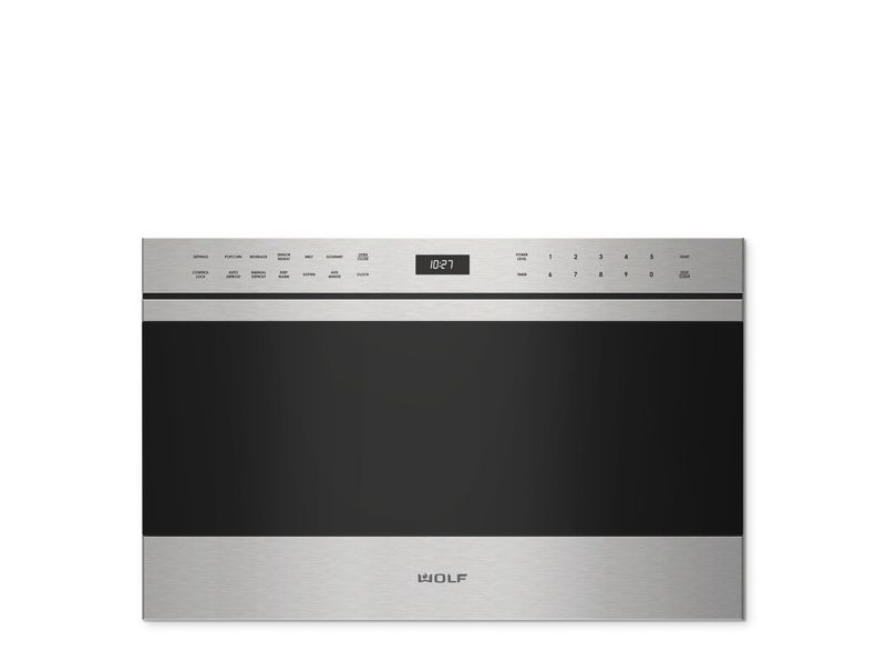 Wolf 24" Transitional Drawer Microwave, model MD24TE/S — microwaves specified and installed by iKitchen Cabinetry