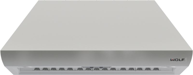 Wolf 42" Pro Island Hood, model PI423418 — ventilation specified and installed by iKitchen Cabinetry