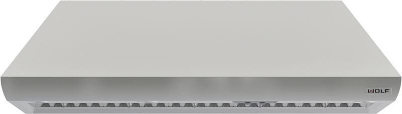 Wolf 66" Pro Island Hood, model PI663418 — ventilation specified and installed by iKitchen Cabinetry