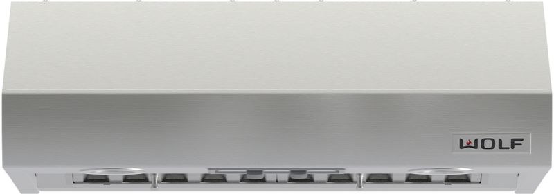 Wolf 30" Low Profile Wall Hood, model PW302210 — ventilation specified and installed by iKitchen Cabinetry