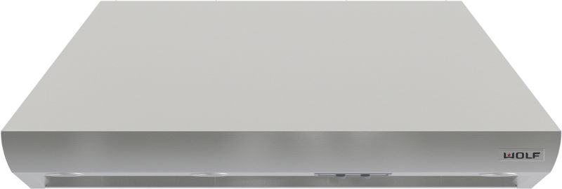 Wolf 54" Pro Wall Chimney Hood, model PWC542418 — ventilation specified and installed by iKitchen Cabinetry