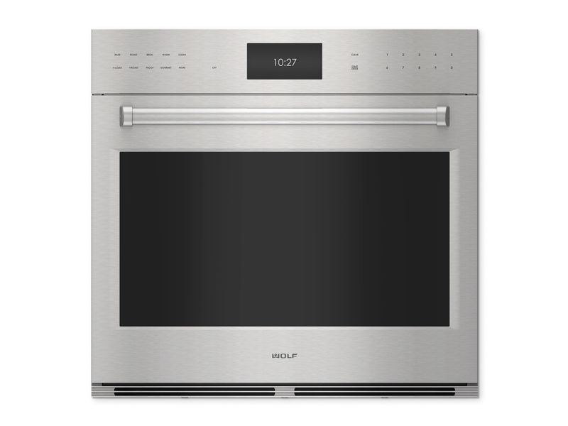 Wolf 30" E Series Professional Built-In Single Oven, model SO3050PE/S/P — built-in ovens specified and installed by iKitchen Cabinetry