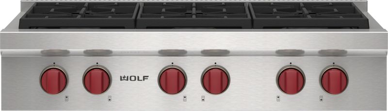 Wolf 36" Sealed Burner Rangetop - 6 Burners, model SRT366 — ranges specified and installed by iKitchen Cabinetry, view 3