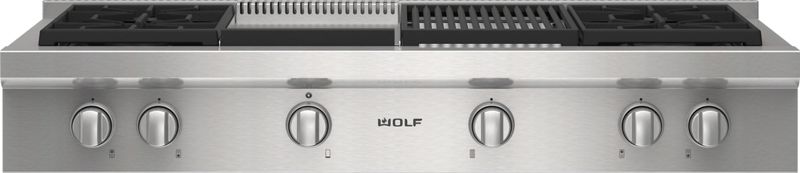 Wolf 48" Sealed Burner Rangetop - 4 Burners, Infrared Charbroiler and Infrared Griddle, model SRT484CG — ranges specified and installed by iKitchen Cabinetry, view 5