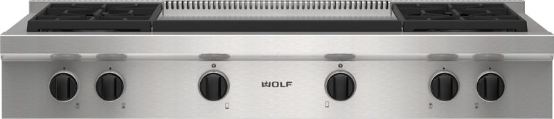 Wolf 48" Sealed Burner Rangetop - 4 Burners and Infrared Dual Griddle, model SRT484DG — ranges specified and installed by iKitchen Cabinetry, view 5