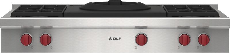 Wolf 48" Sealed Burner Rangetop - 4 Burners and Wok Burner, model SRT484W — ranges specified and installed by iKitchen Cabinetry, view 5