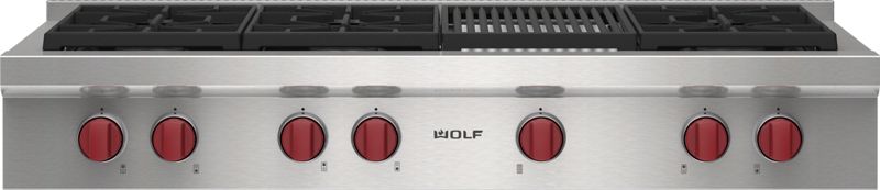 Wolf 48" Sealed Burner Rangetop - 6 Burners and Infrared Charbroiler, model SRT486C-LP — ranges specified and installed by iKitchen Cabinetry, view 5