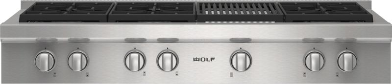 Wolf 48" Sealed Burner Rangetop - 6 Burners and Infrared Charbroiler, model SRT486C-LP — ranges specified and installed by iKitchen Cabinetry, view 2