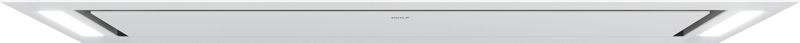 Wolf 48" Ceiling-Mounted Hood - White Glass, model VC48W — ventilation specified and installed by iKitchen Cabinetry