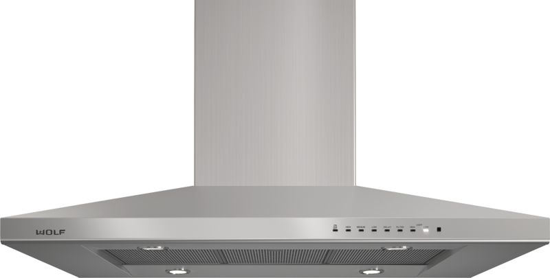 Wolf 42" Cooktop Island Hood - Stainless, model VI42S — ventilation specified and installed by iKitchen Cabinetry