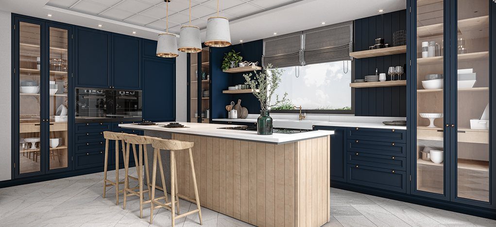 AGT London Blue 3011 — decorative furniture panel for custom cabinetry, view 4