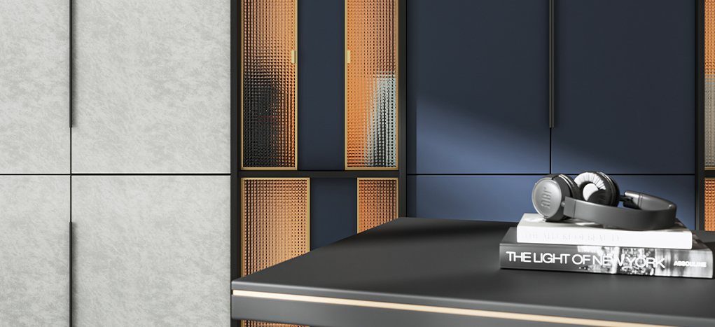 AGT Deep Blue 3049 — decorative furniture panel for custom cabinetry, view 4