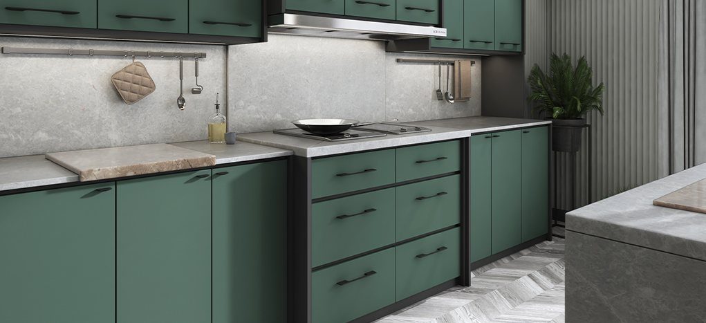 AGT Leaf Green 3050 — decorative furniture panel for custom cabinetry, view 2