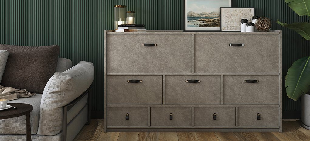 AGT Croco Grey 3063 — decorative furniture panel for custom cabinetry, view 5