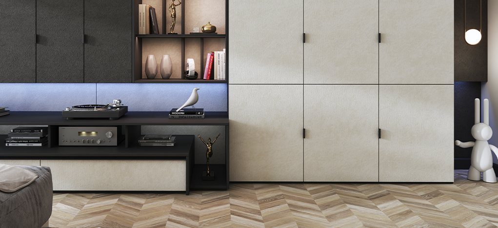 AGT Croco Cream 3064 — decorative furniture panel for custom cabinetry, view 2