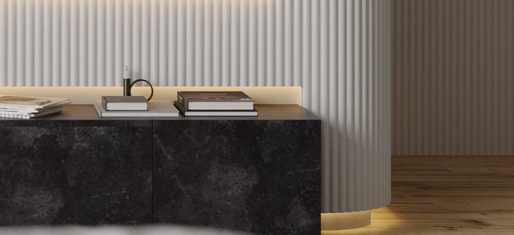 AGT Tokyo White 3075 — decorative furniture panel for custom cabinetry, view 4