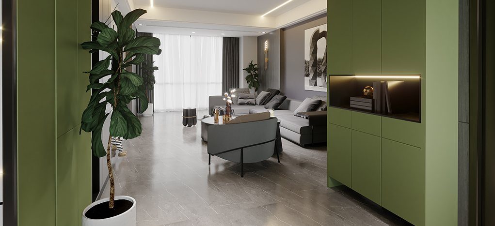 AGT Olive Green 3097 — decorative furniture panel for custom cabinetry, view 2
