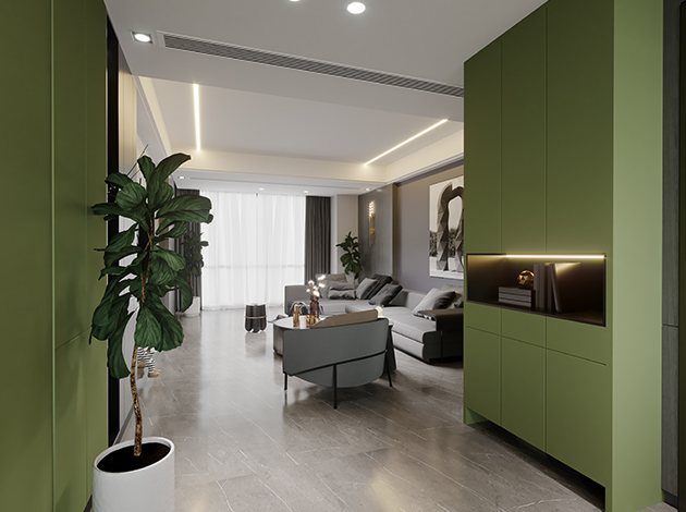 AGT Olive Green 3097 — decorative furniture panel for custom cabinetry, view 5