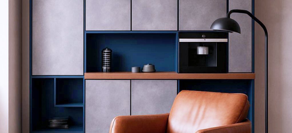AGT Midnight Blue 3106 — decorative furniture panel for custom cabinetry, view 2