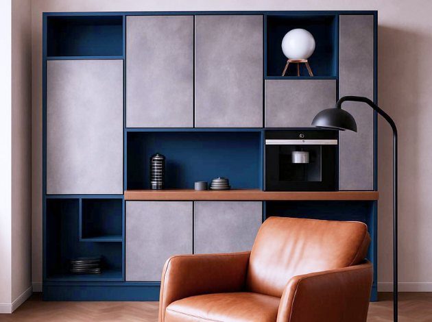 AGT Midnight Blue 3106 — decorative furniture panel for custom cabinetry, view 5