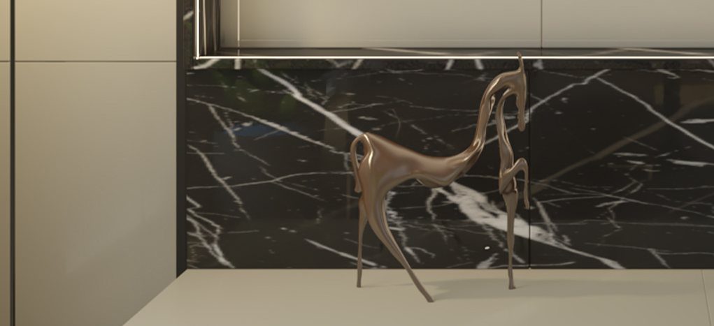 AGT HG Toros Black Marble 6019 — decorative furniture panel for custom cabinetry, view 4