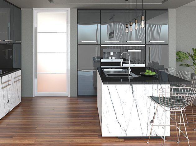 AGT HG Metallic Anthracite 608 — decorative furniture panel for custom cabinetry, view 5